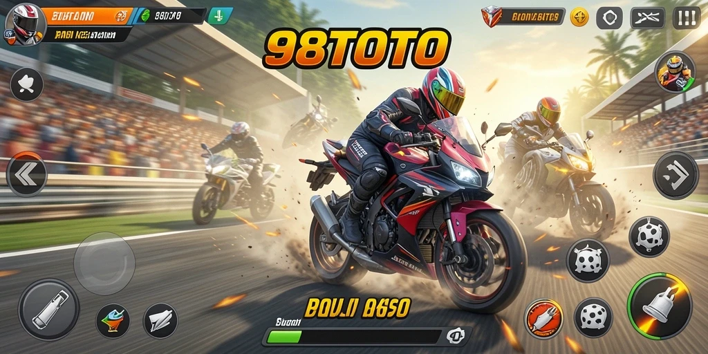 Gameplay balapan motor yang penuh aksi di 98TOTO.