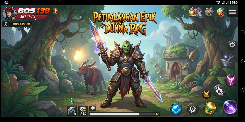 Screenshot menunjukkan aksi seru dalam gameplay RPG.