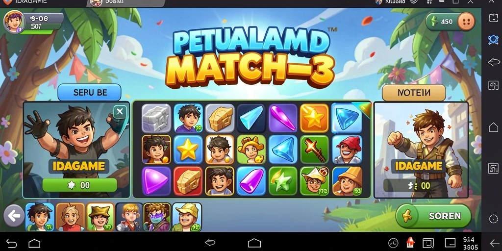 Gameplay IDAGAME yang seru dan penuh warna.