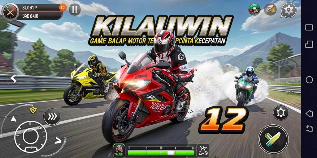 Gameplay KILAUWIN menampilkan balap motor yang seru dan kompetitif.