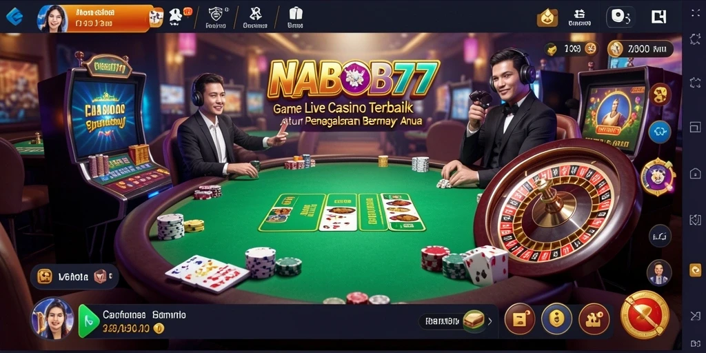 Tangkapan layar utama NABOB77 menunjukkan suasana seru permainan Live Casino.