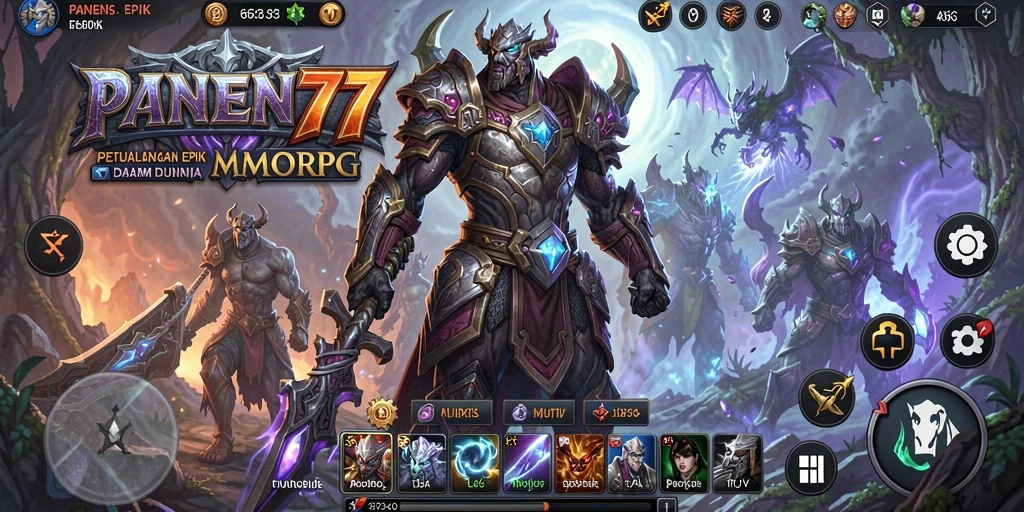 Tampilan gameplay epik dalam dunia MMORPG PANEN77.