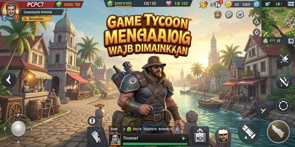 Gameplay seru PCPC7 yang menampilkan manajemen perusahaan.