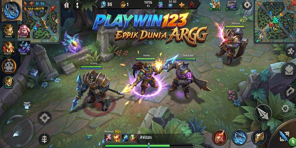 Screenshot gameplay <strong>PLAYWIN123</strong> menampilkan aksi mendebarkan petualangan ARPG.
