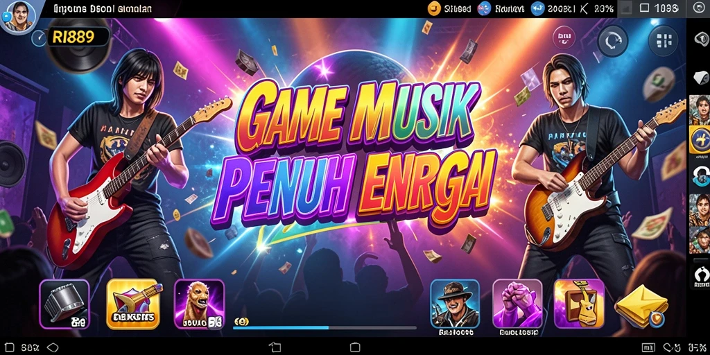 Tampilan gameplay <strong>RI889</strong> dengan musik yang menggugah semangat.