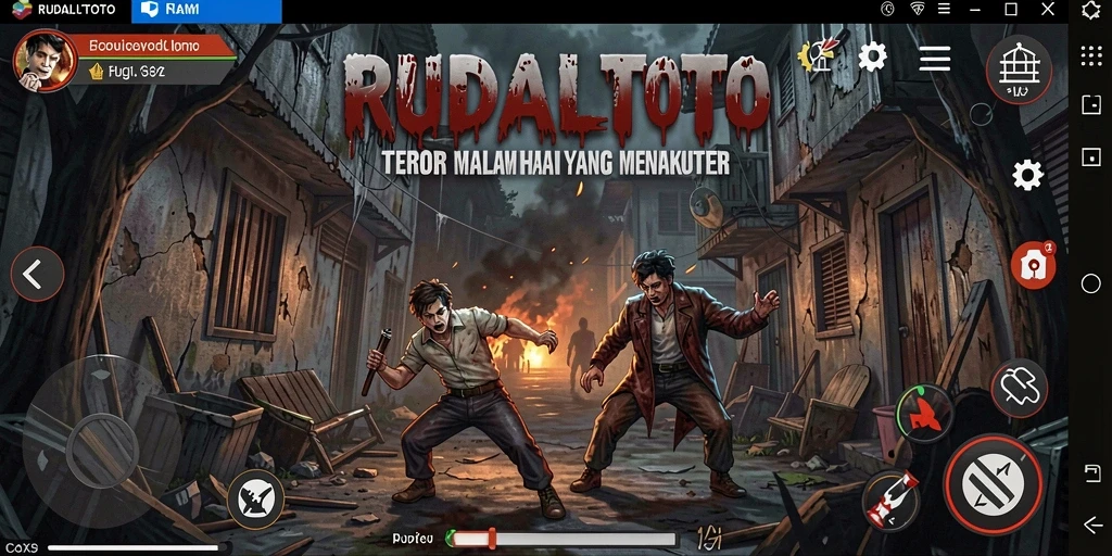 Tampilan gameplay menegangkan di RUDALTOTO yang menguji keberanian pemain.