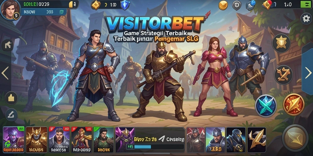 Tangkapan layar gameplay yang menampilkan pertempuran strategi di VISITORBET.